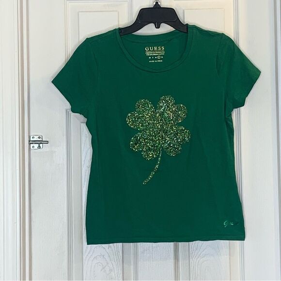 Guess Shamrock Bling Tee Size Large - Picture 9 of 10